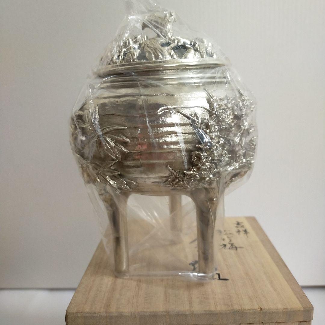 高岡銅器　香爐　吉祥松竹梅　未使用