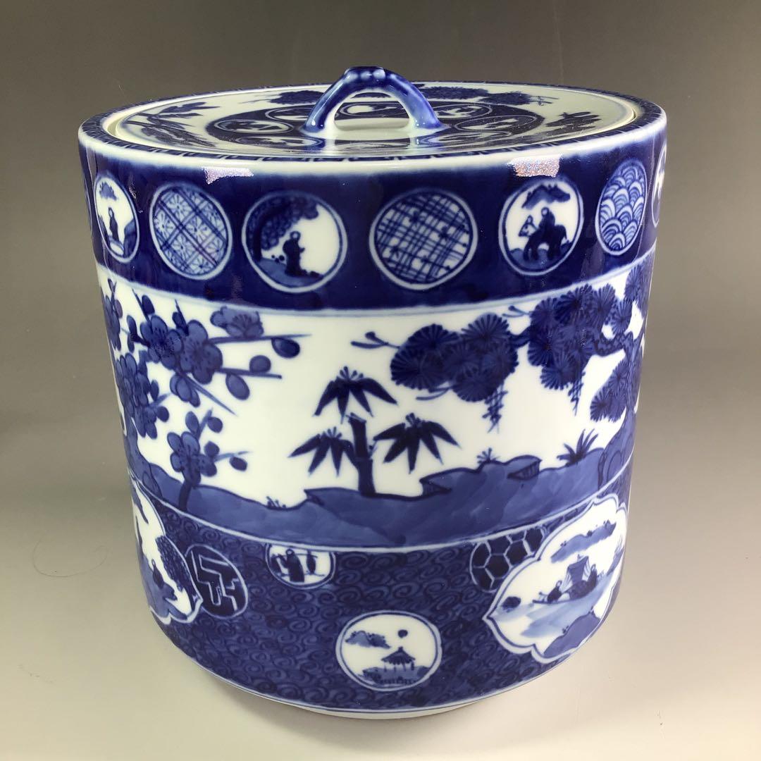 Ｒ２３５　水指　『橋本喜泉造』『祥瑞写松竹梅』『一重口水指』　共箱　茶道具