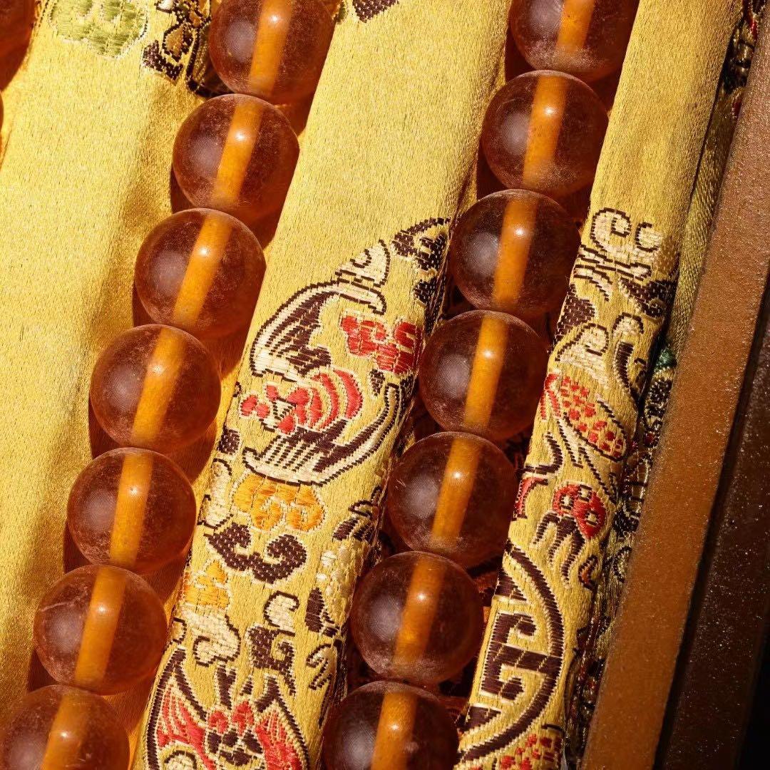 珍品、旧蔵、琥珀朝珠一本