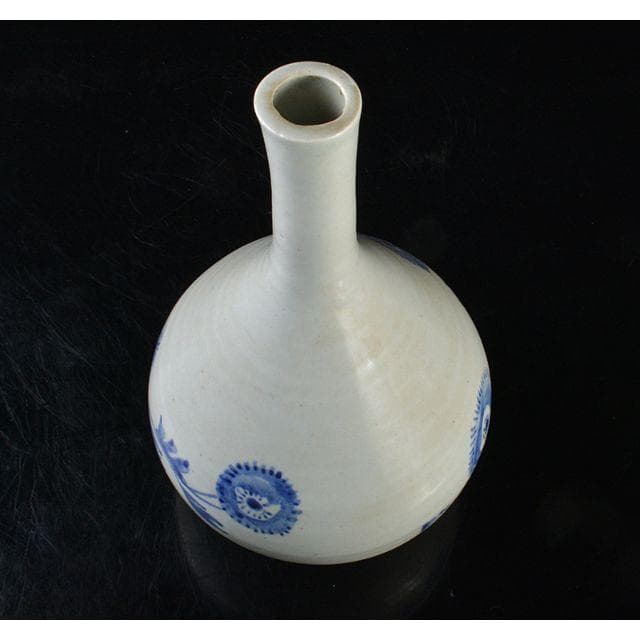 朝鮮美術　李朝　高麗白磁　染付　花文　鶴首瓶