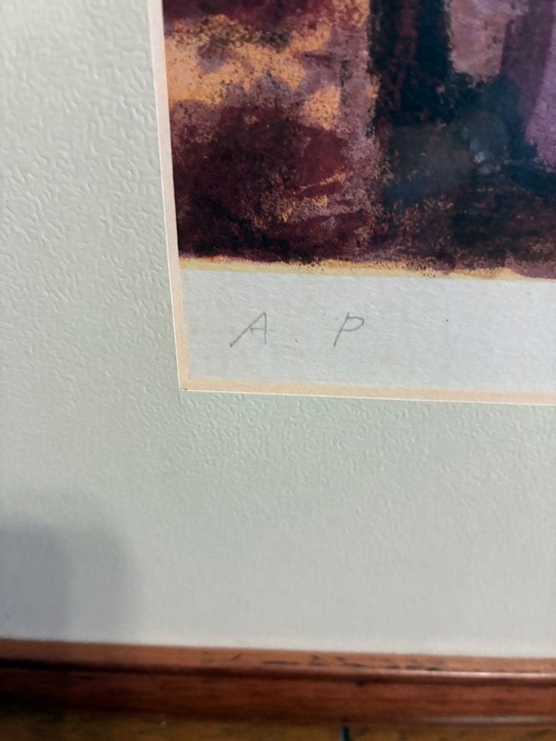 真作　田崎広助 リトグラフ（パリの裏町）額装 AP版 田崎廣助