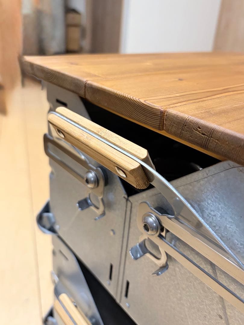 スノーピーク　シェルフコンテナ25 ×2個+木製トップボードのセット