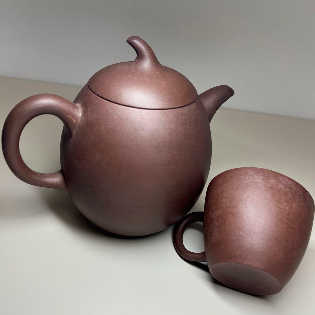 中国宣興　朱泥茶器セット2点　東Y7-1224①タウル