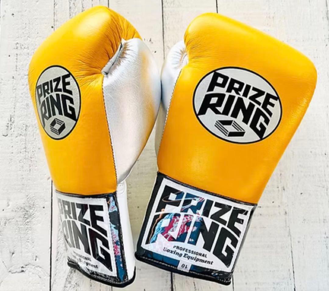 PRIZE RING ボクシンググローブ イエロー/シルバー　10oz