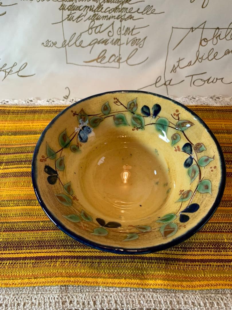 フランス製　プロバンスのビンテージの女性作家の素敵なオリーブ柄の小鉢2個セット！
