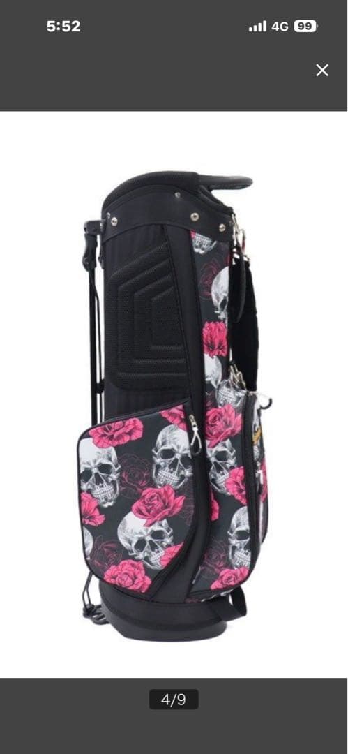 LOUDMOUTH スカルとバラのキャディバッグ