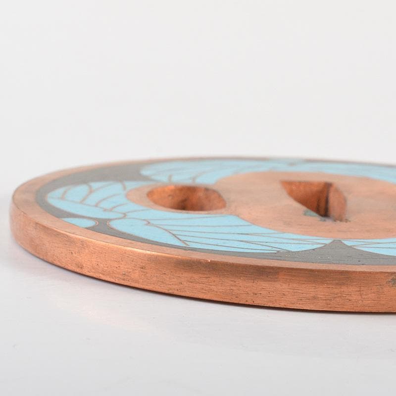 Gojyo 武具　刀装具　銅地　七宝三葉葵紋鍔　一對　桐箱付　C　7262