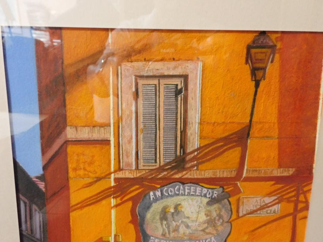 「パリの街角・オレンジ色のカフェ」