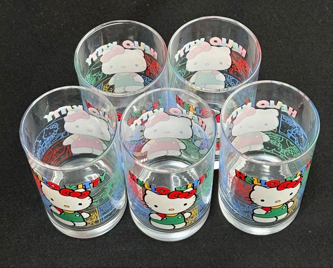 希少　レトロ　ハローキティ グラス　1990年製　5個セット