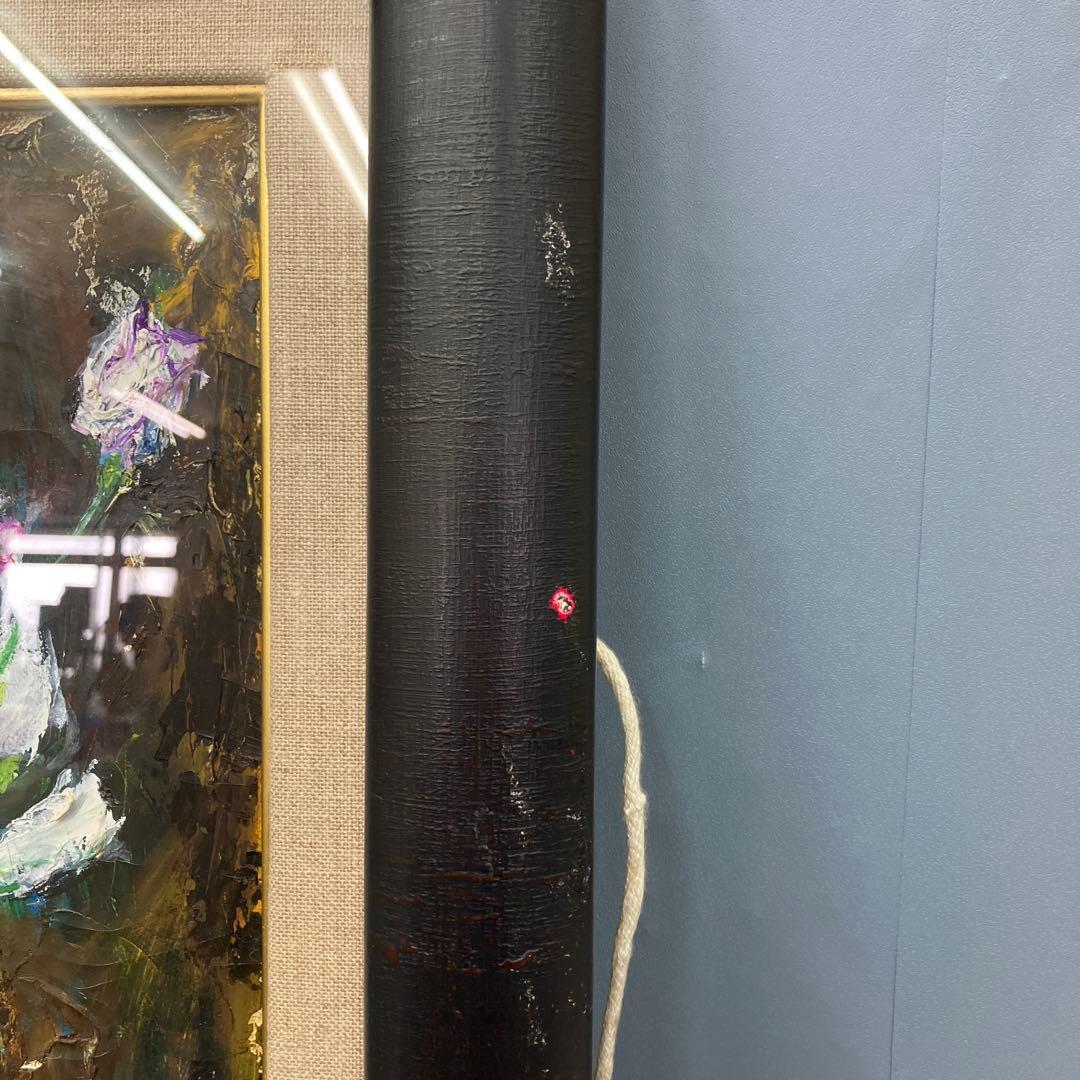 昭和レトロ 油彩画 油絵 花 静物画 肉筆 F6号（相当） 額装 額縁 額入り