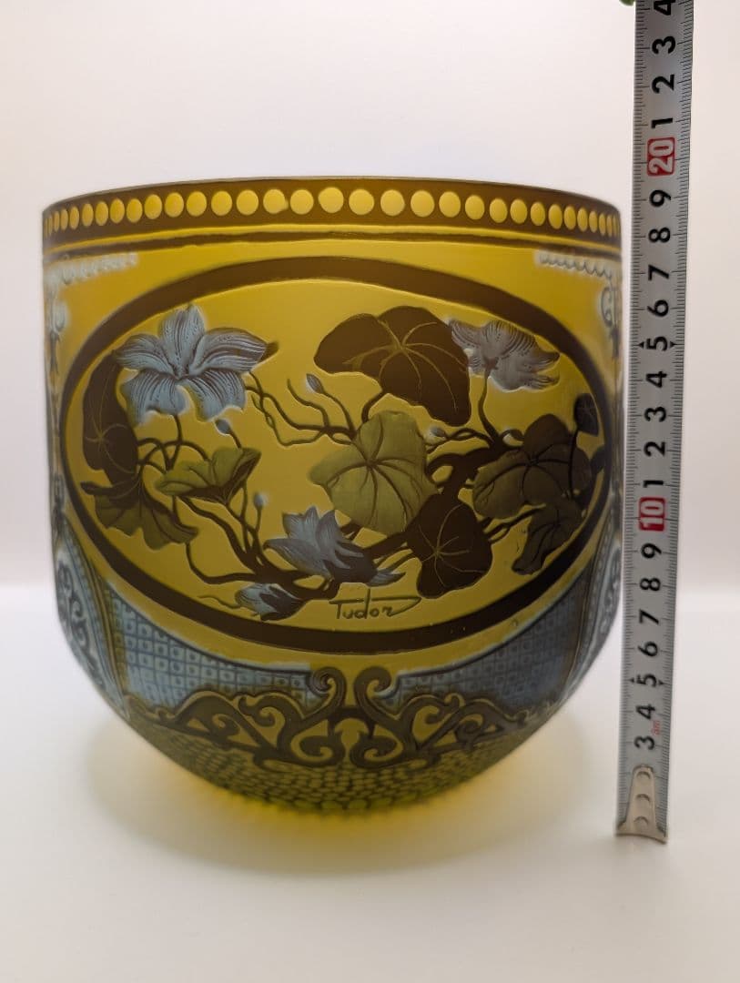 残り7日以内　アールヌーボー ガラス作品　花器　インテリア