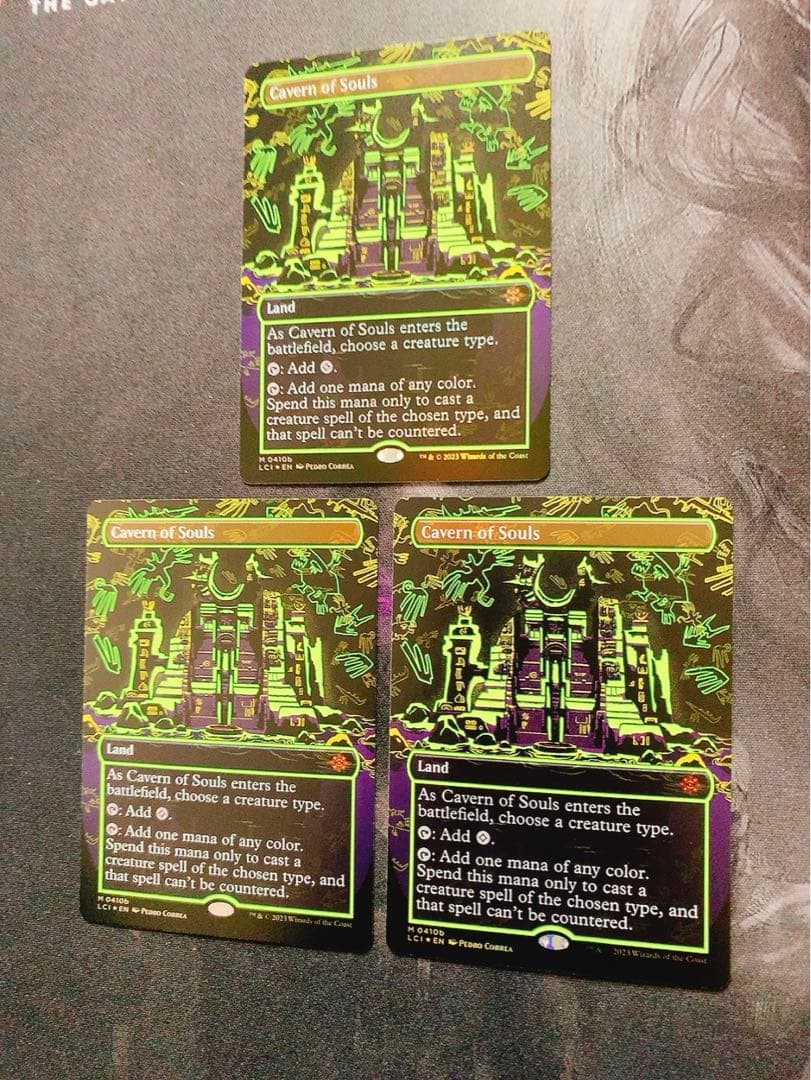 【foil】魂の洞窟　ネオンインク　英語　黄色　3枚セット