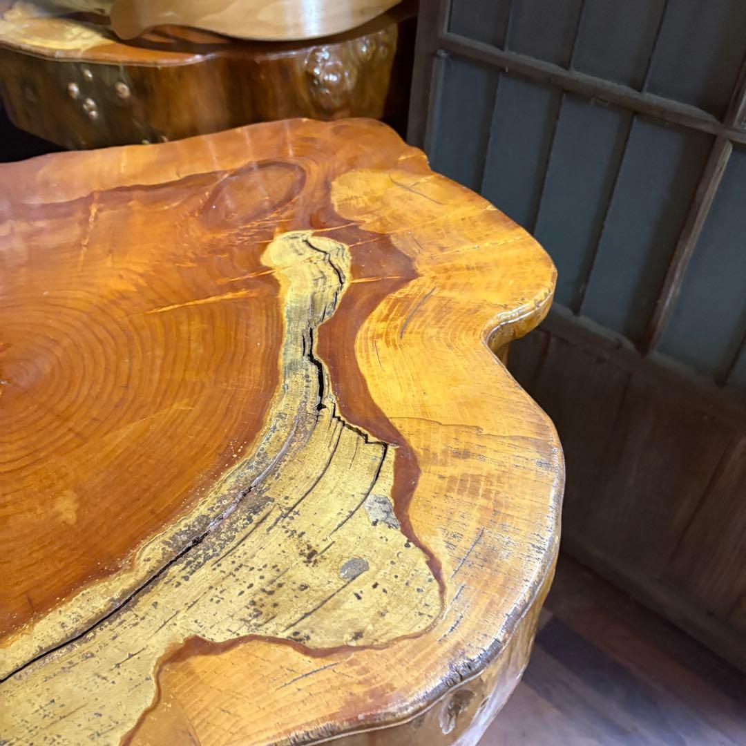 ③送料設置込み　丸太　切り株　ダイニングテーブル　　おそらく欅