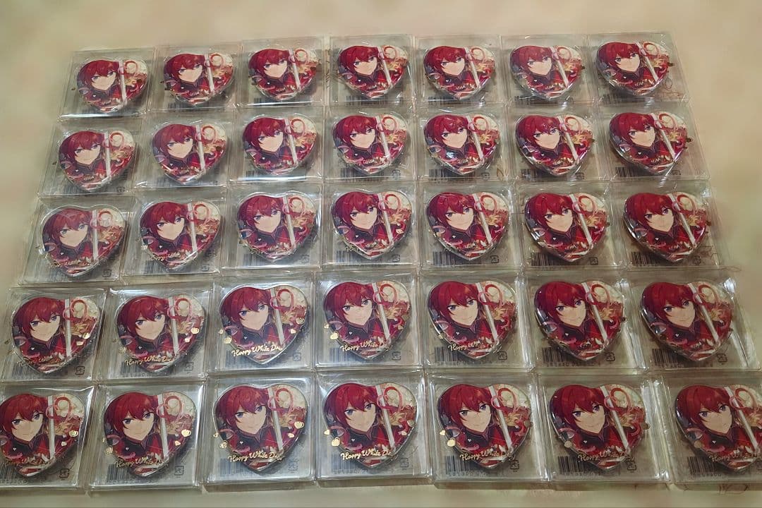 ホワイトデーハート缶バッジ【朱桜司】