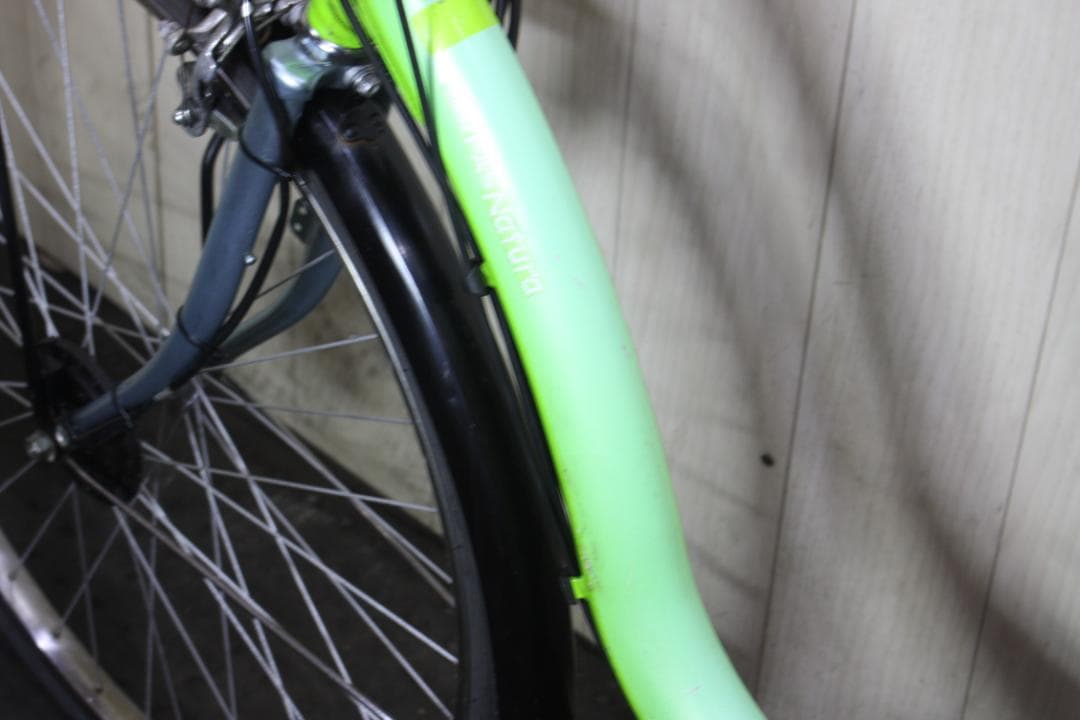 電動アシスト自転車 グリーン 前バスケット付き