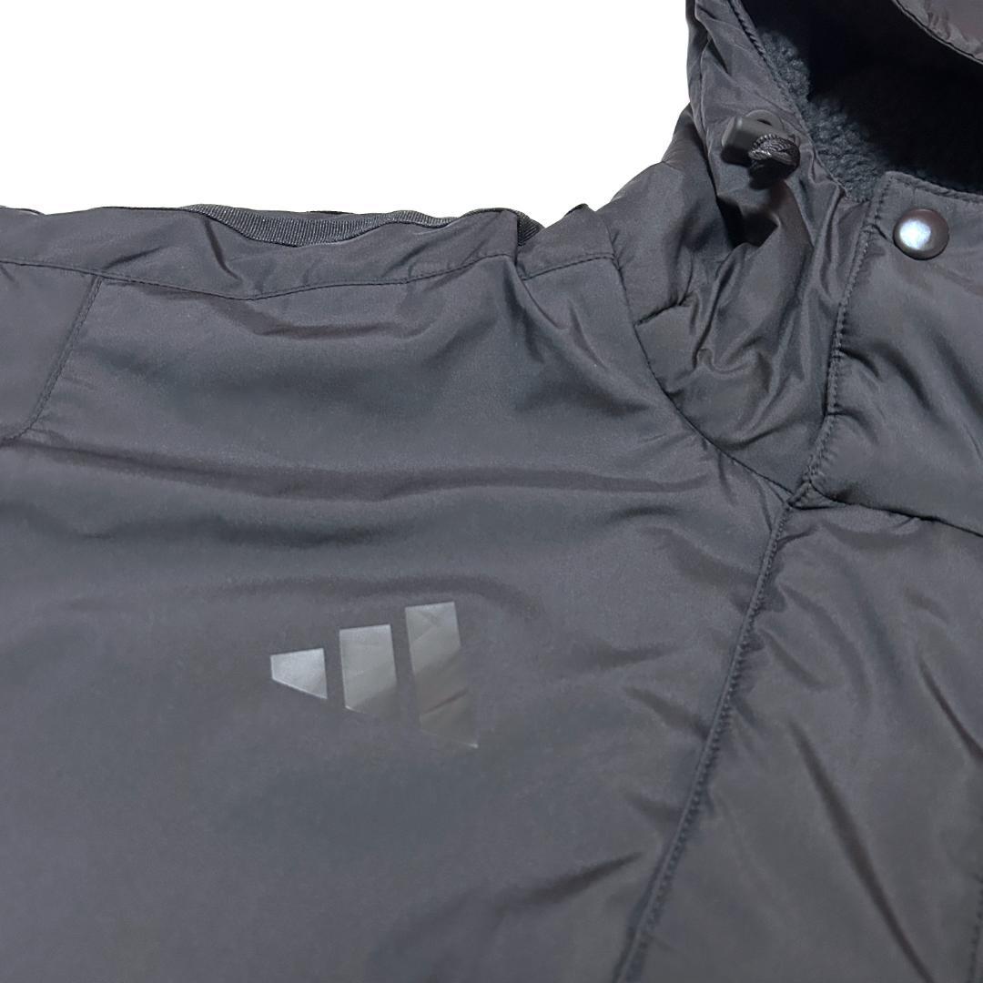 新品　ADIDAS　XLサイズ　ロング ボアコート　ベンチコート　ブラック