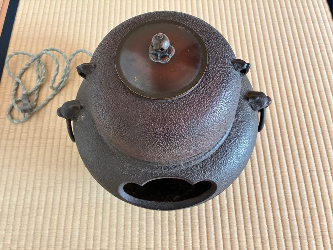 茶道具　『鉄風炉』電熱ヒーター付