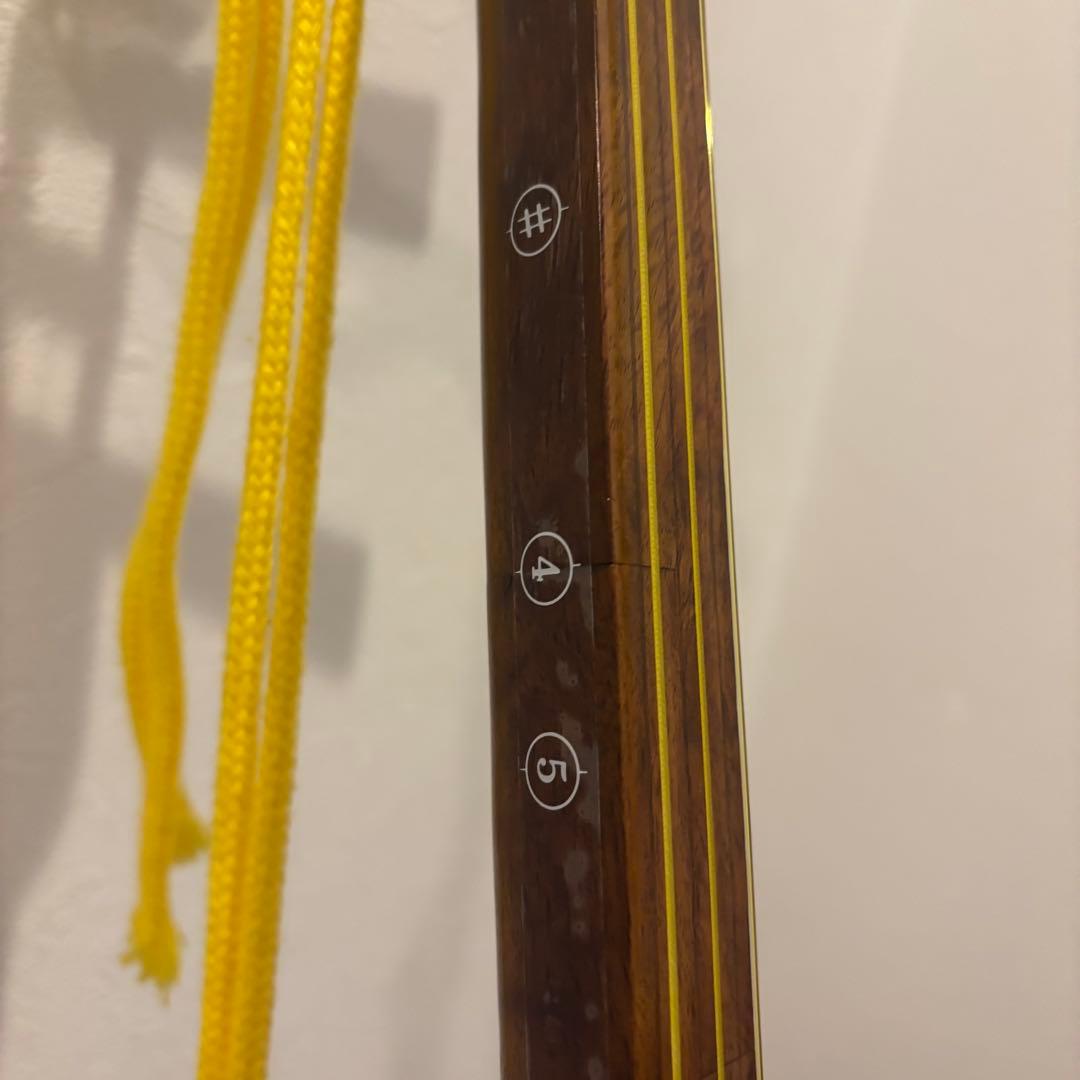 三味線本体 白/緑 ケース付き