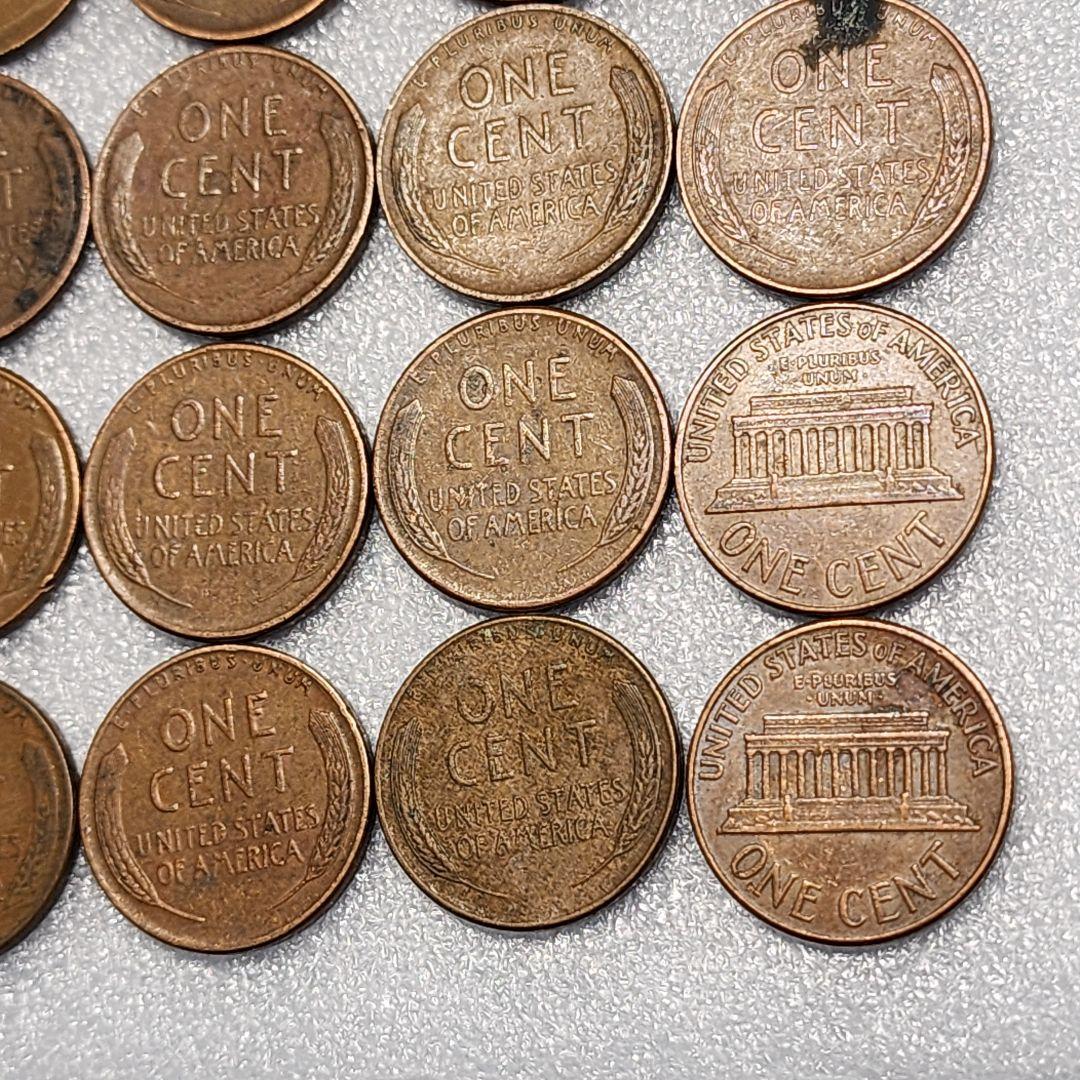 6019. 期間限定 1950年代 アメリカ リンカーン 1セント硬貨 20枚組