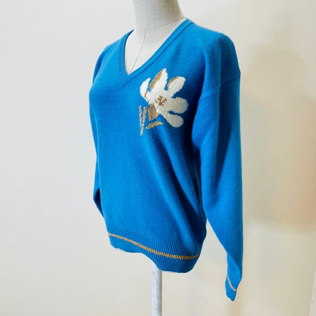 ハナエモリ HANAE MORI GOLF ウール100% ニット L 美品