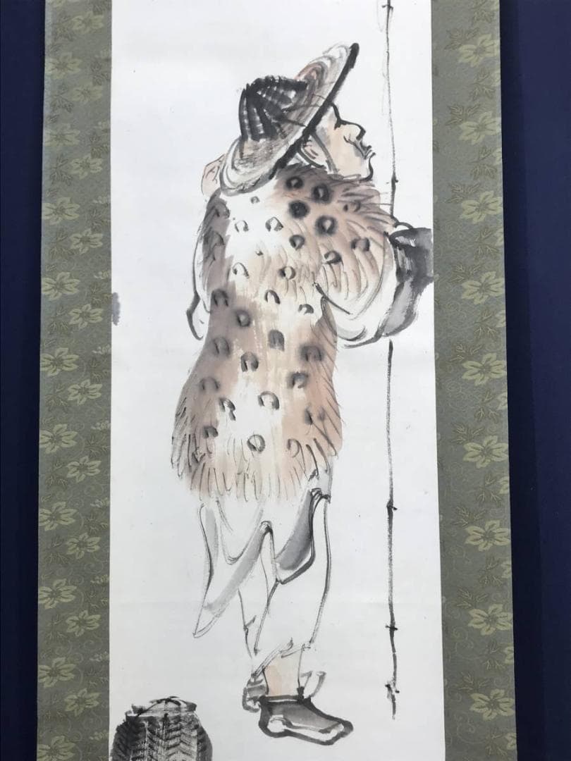 【真作】岸連山/太公望図/双福/釣人図/掛軸/名家伝来/AC-468