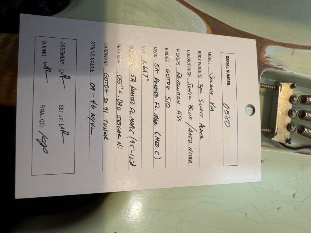 O*A様 Iconic guitars Solana Vm sonic blue