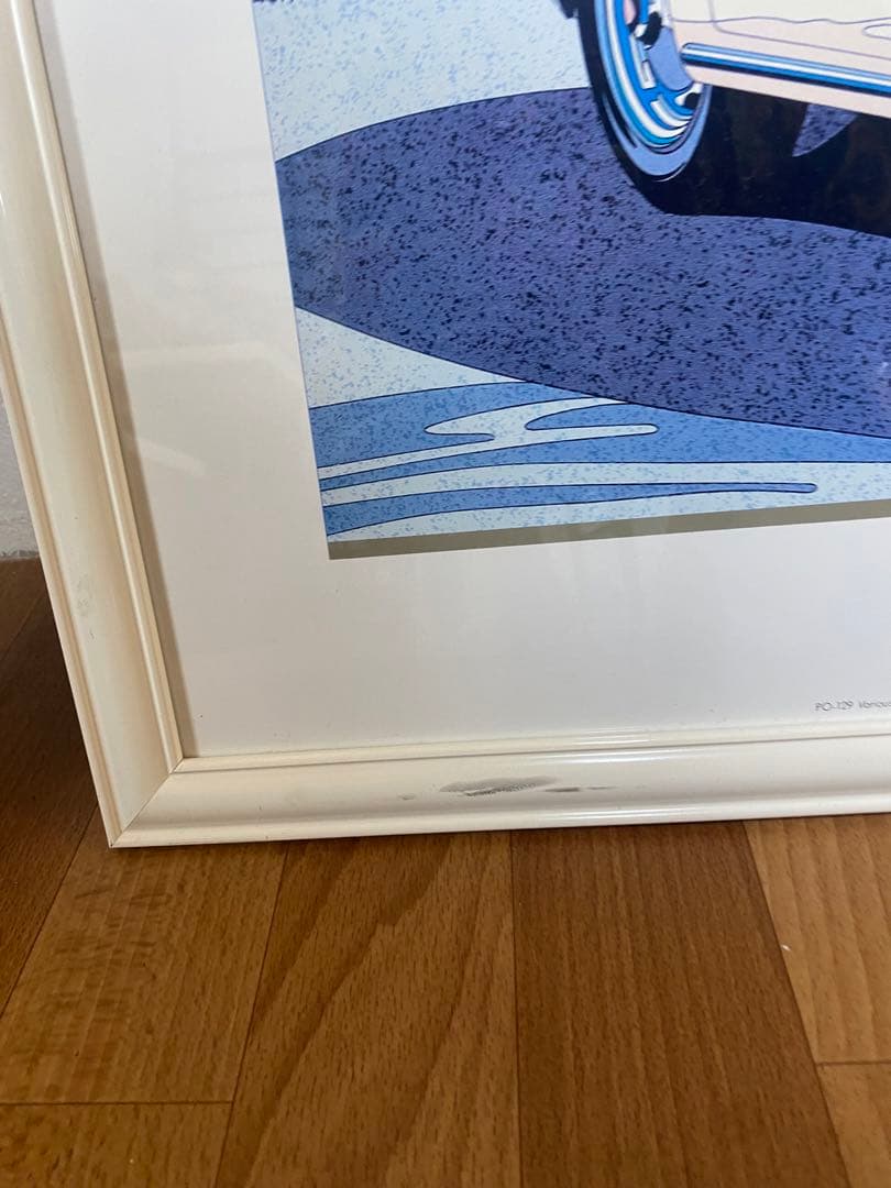 鈴木英人 現代アート 額装付き 絵画 壁掛け 絵 インテリア ポルシェ