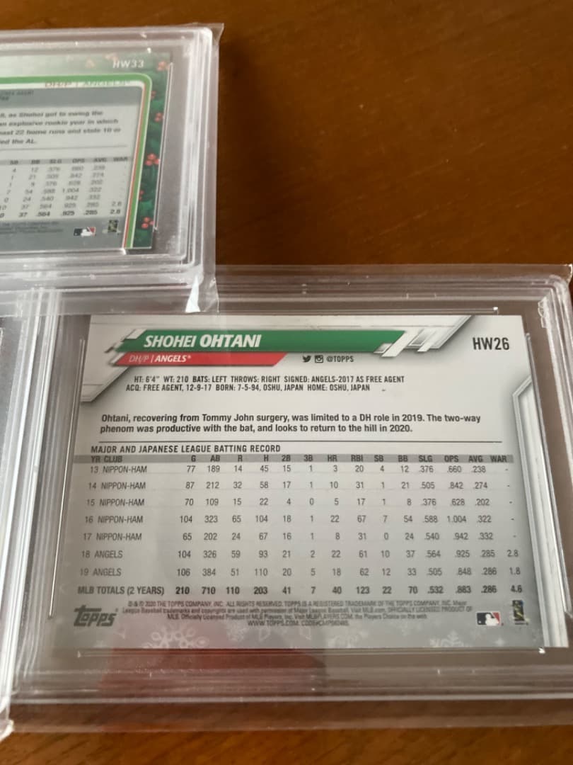 大谷翔平　シングルカード鑑定済3枚セット