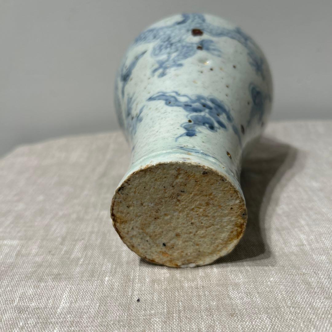 李朝　登り竜　美しい壺　古美術品