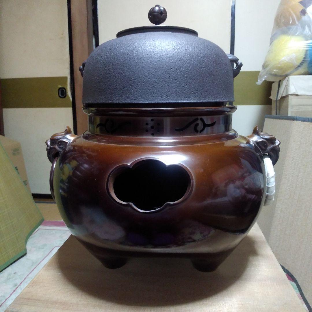 茶道具唐銅鬼面ぶろ