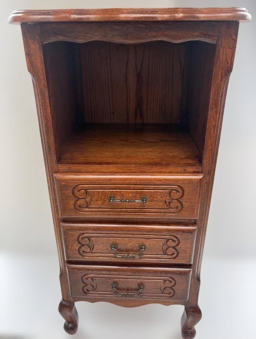 オーク材 3段引き出しナイトスタンド