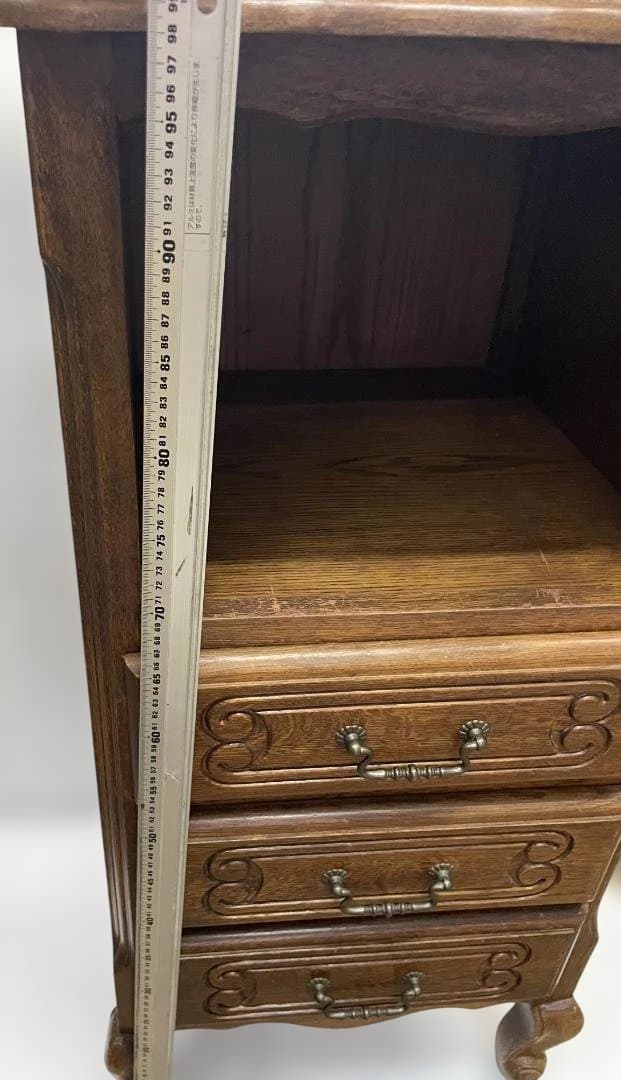 オーク材 3段引き出しナイトスタンド