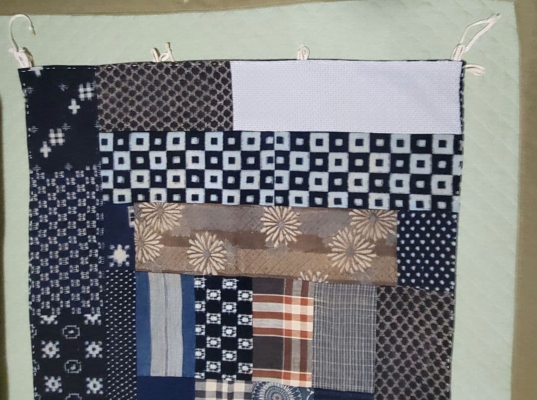 藍染め　古布　木綿　高級手芸品　155 × 98cm　壁掛け　上質　美品