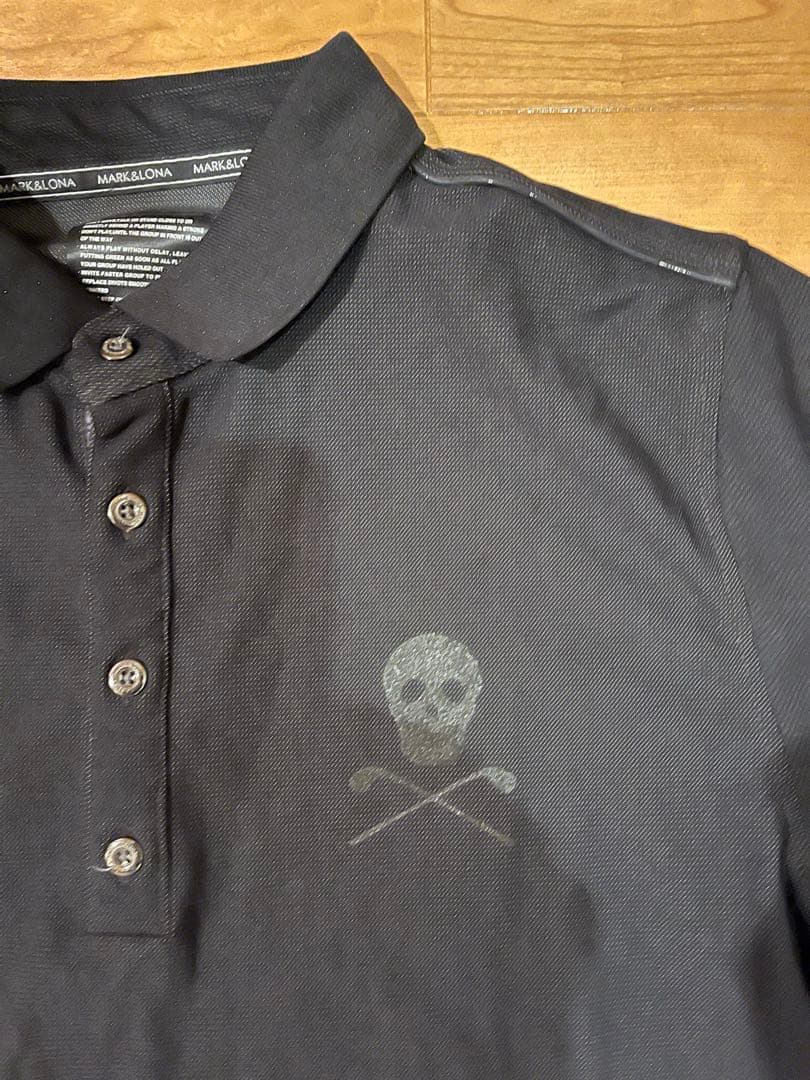 美品！風を通しにくい素材　マークアンドロナ　TR メンズポロ Mブラック