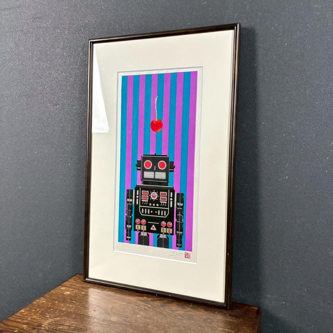 美品 福本正「Boy's life」木版画 直筆サイン・印章入り アダチ版画