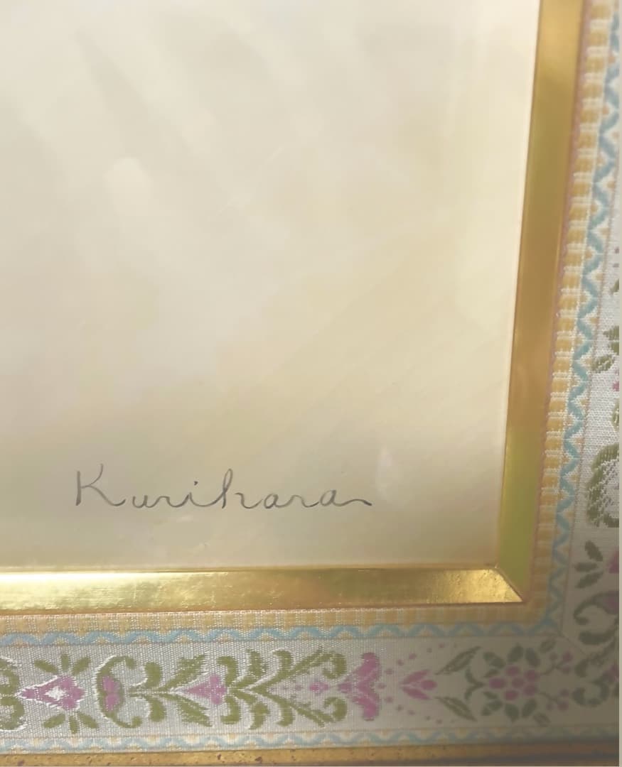 真作保証◆栗原喜依子『横たわる』油彩 12号 ◇古径特注額 仁科会会員 ◆三日月
