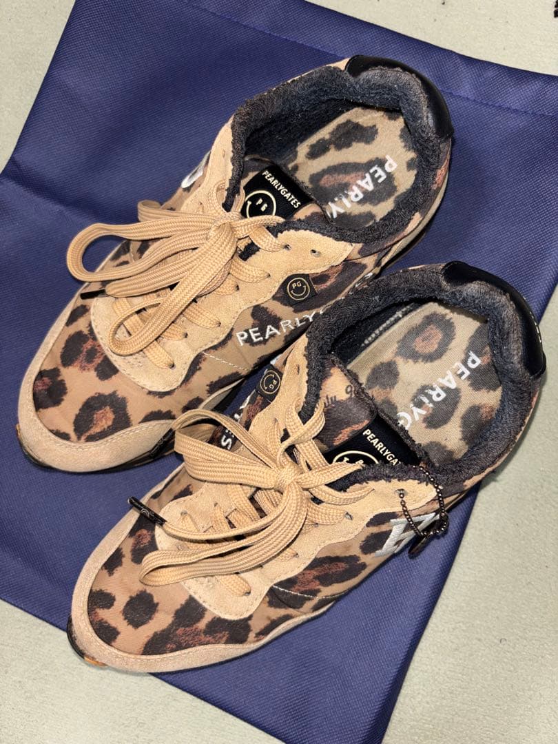 （希少）パーリーゲイツ 、レオパード柄シリーズ、ローカットシューズ、23.0cm