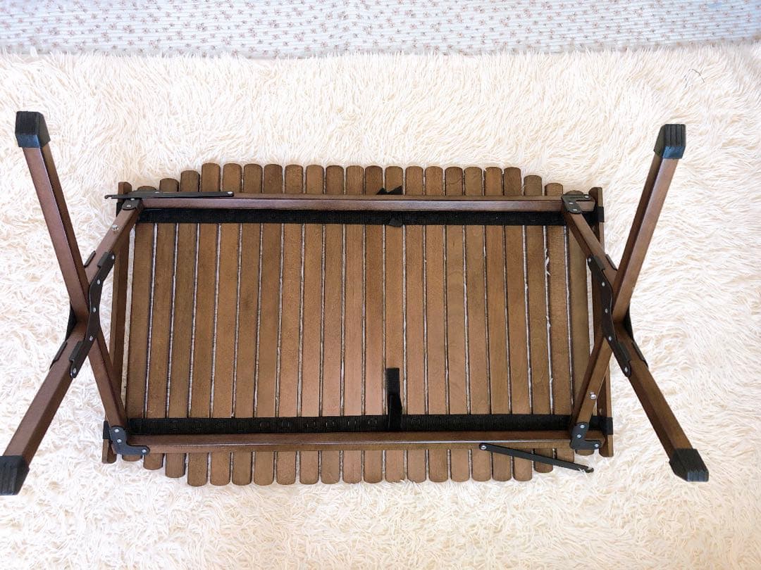 【美品】廃盤　旧ロゴ　モザンビーク　ロールウッドテーブル　ブラウン