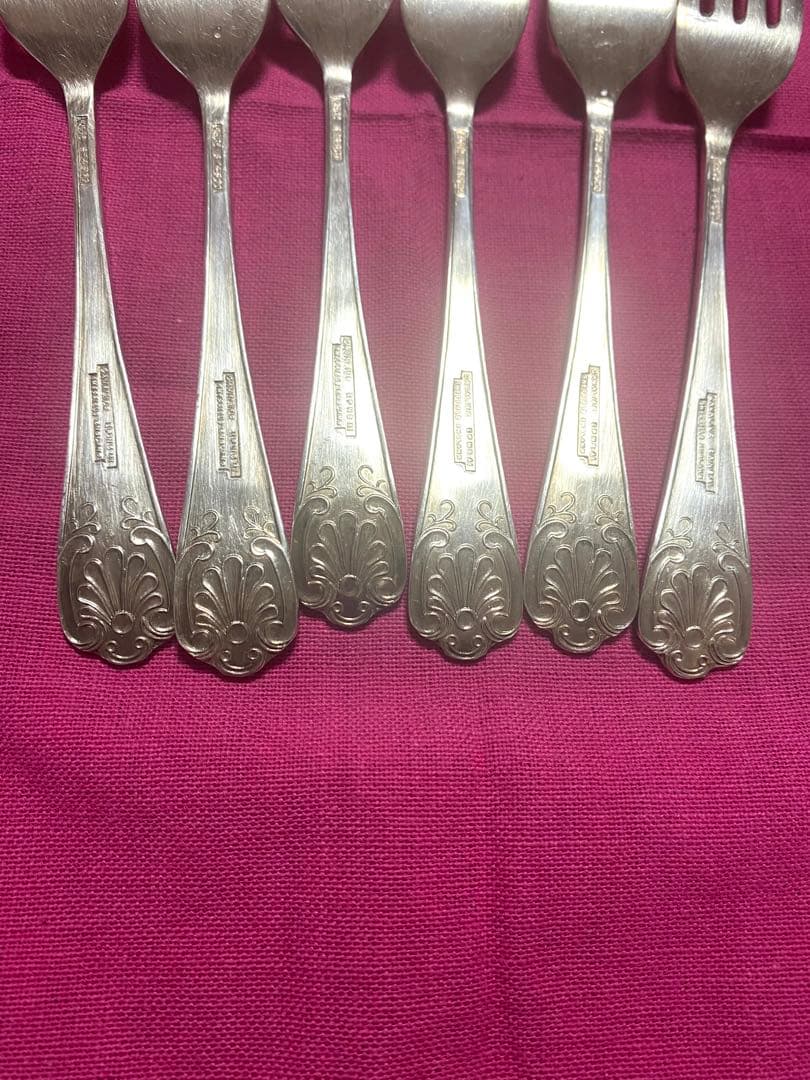 フォーク 6本セット SHEFFIELD EPNSA1刻印あり、銀メッキ