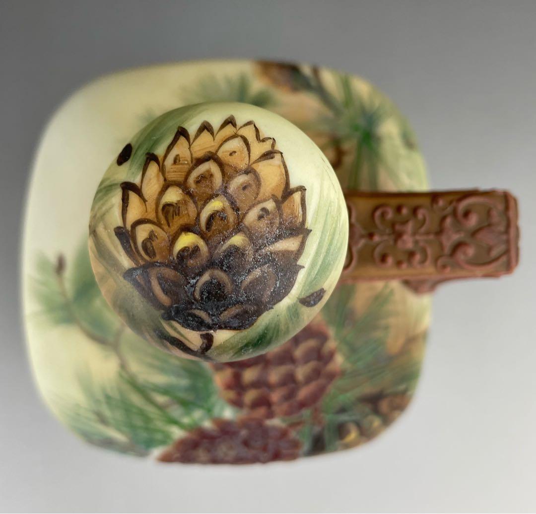 【希少】オールドノリタケ 松ぼっくり紋ウィスキージャグ モールド 盛上げ 松笠