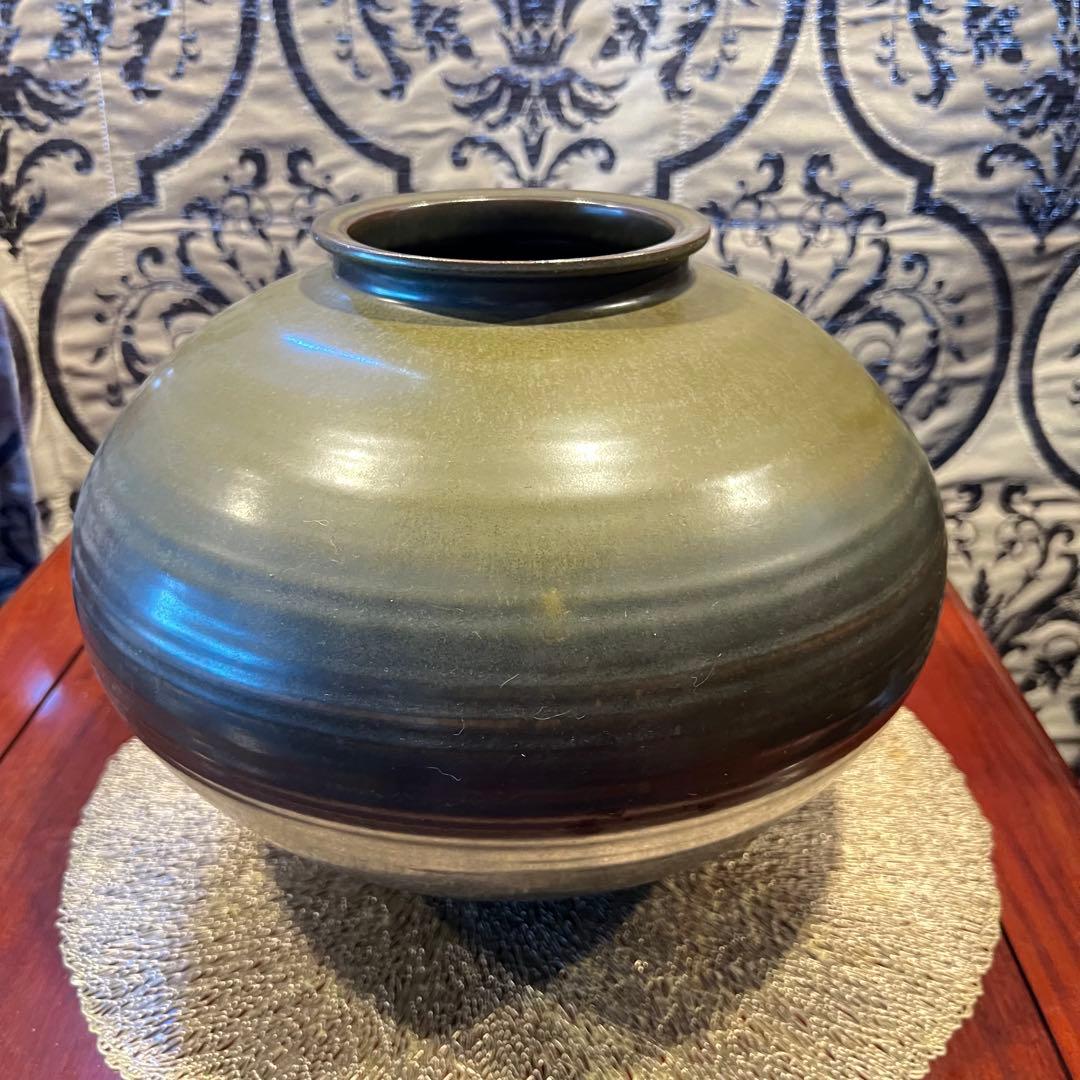 荒木幹二郎　苗代川　薩摩焼 壺　花器Traditional Japanese