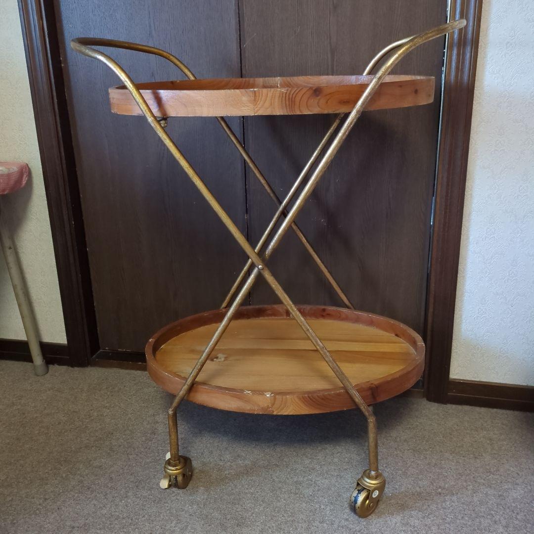 アンティク2段サービングカート キャスター付き状態は良いです