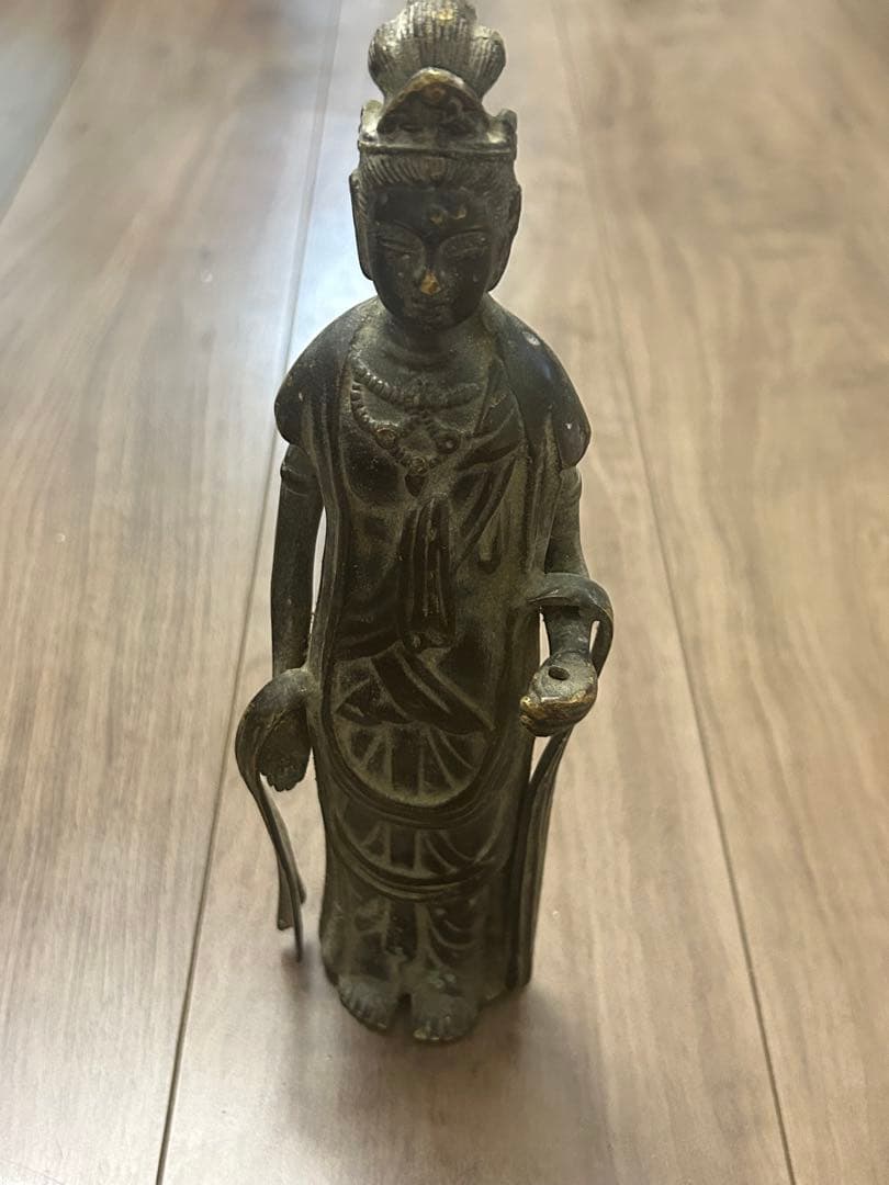 銅観音菩薩立像 仏像 観音像 古銅 骨董品 古美術品