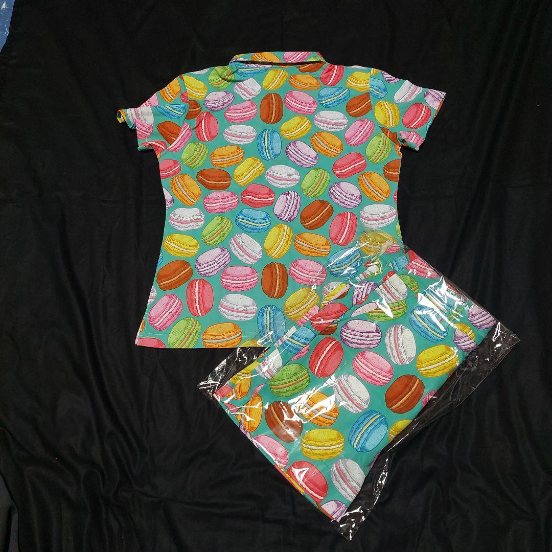 ラウドマウス、マカロン柄 ポロシャツとスカートセット Lサイズ