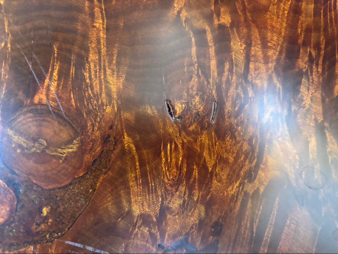 木製 不規則形座卓 大きめオーバルテーブル 極厚天板