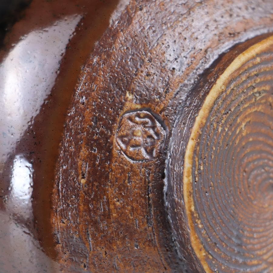 Y3338-6 茶道具 山口茂 鶴首茶入 共箱・仕覆　　よ