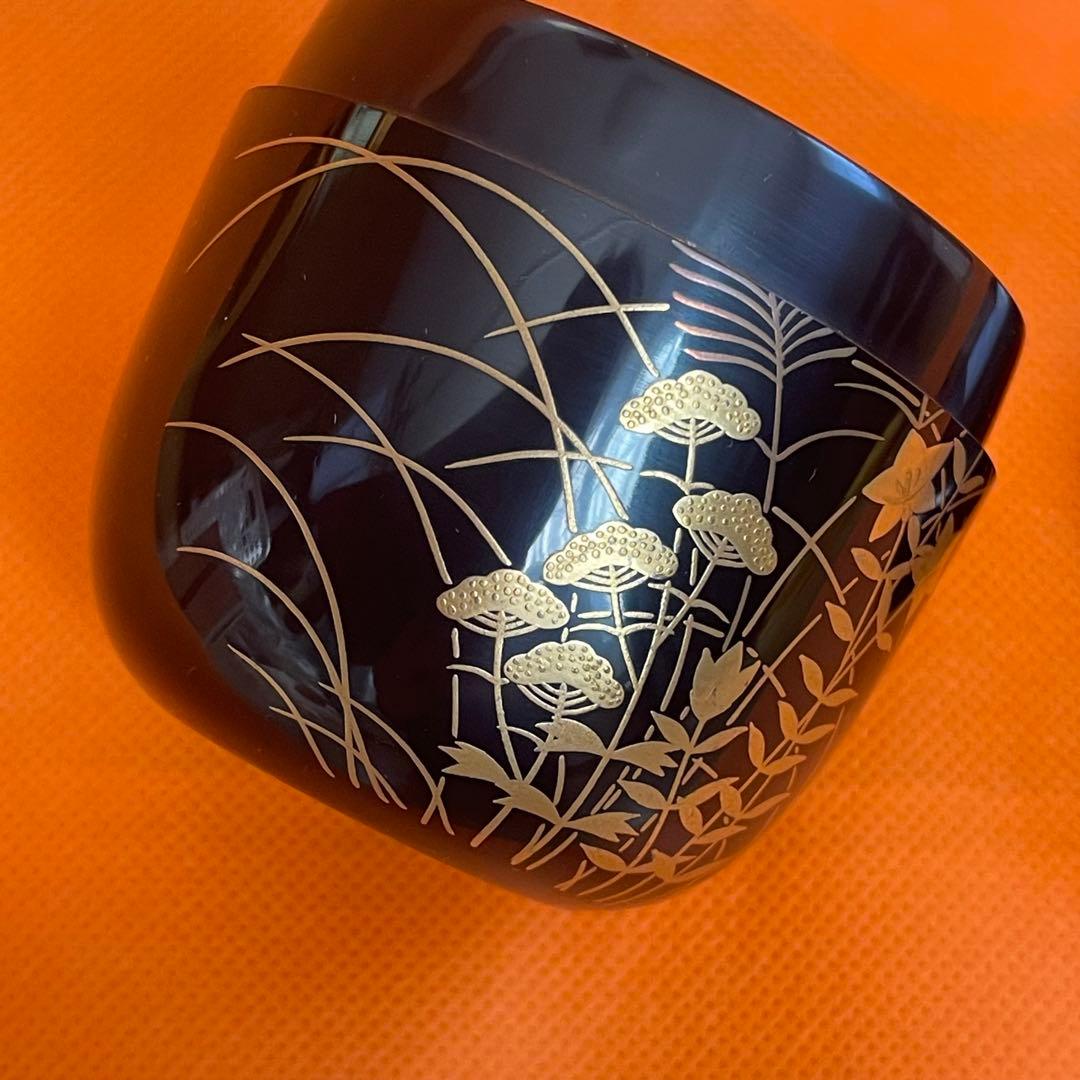 秋草蒔絵　棗　伯峰