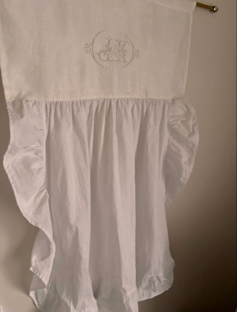 モノグラム　リメイク　カーテン　フランスアンティーク