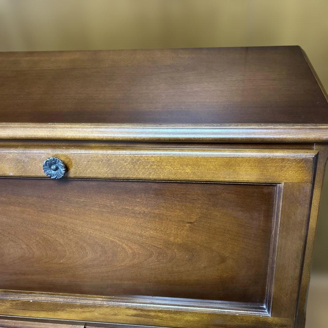 カリモク　木製ブラウン文机