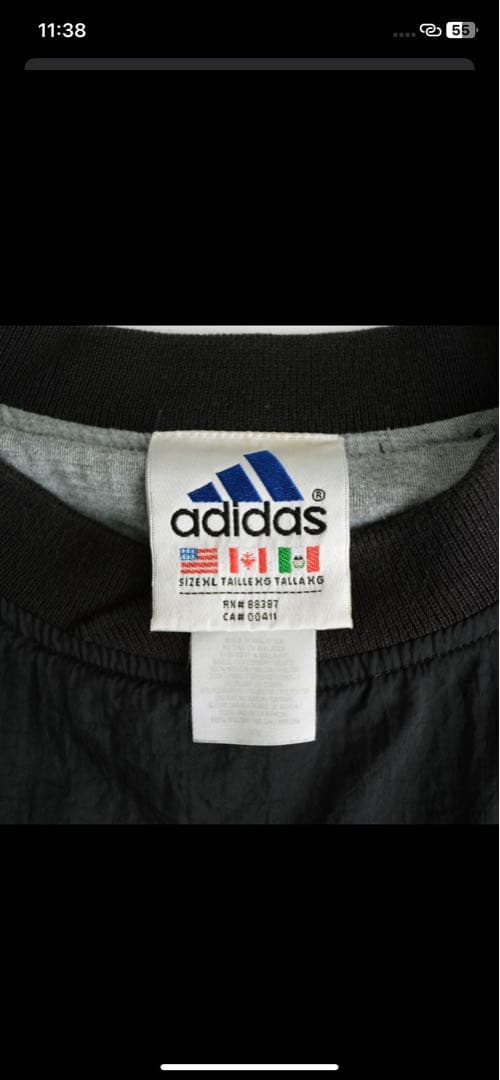 ウェア adidas 90's Pullover nylon Black XL